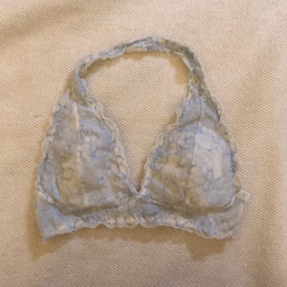 free press Other - White & Blue Lace Halter Bralette free press Other - White & Blue Lace Halter Bralette